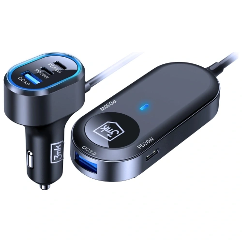 Ładowarka samochodowa 3MK Double Car Charger 135W PD QC PPS 2xUSB-A 4xUSB-C szary
