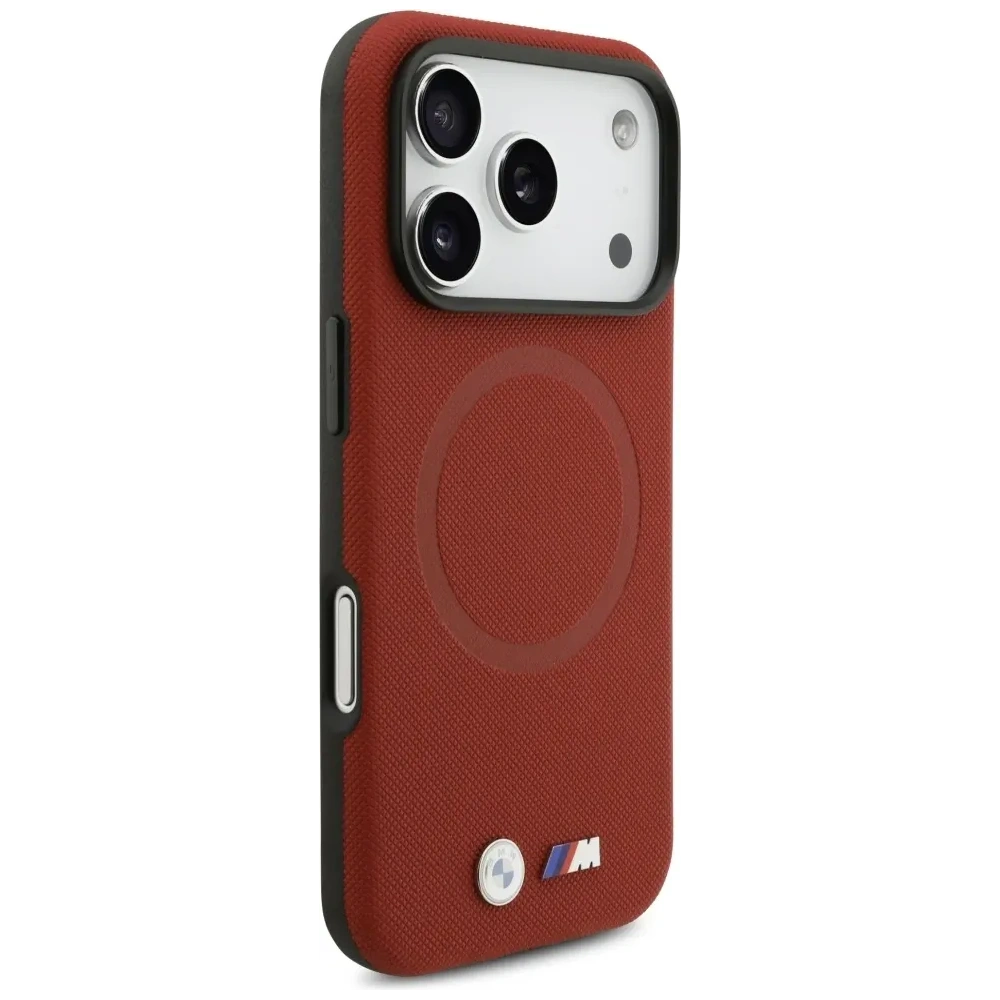 Etui BMW M FW Metal Logo MagSafe do Apple iPhone 17 Pro czerwony