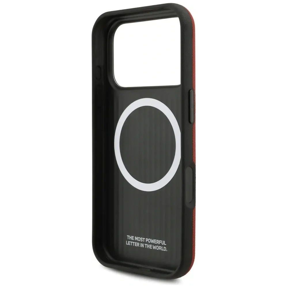 Etui BMW M FW Metal Logo MagSafe do Apple iPhone 17 Pro czerwony