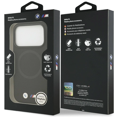Etui BMW M FW Metal Logo MagSafe do Apple iPhone 17 Pro Max czarny
