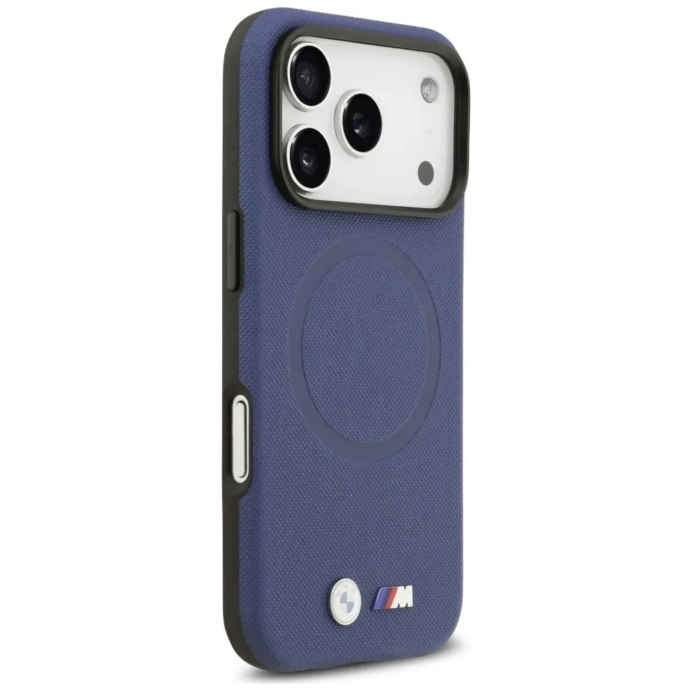 Etui BMW M FW Metal Logo MagSafe do Apple iPhone 17 Pro Max granatowy