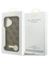 Etui Guess 4G Logo Plate MagSafe do Apple iPhone 17 brązowy