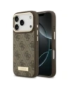 Etui Guess 4G Logo Plate MagSafe do Apple iPhone 17 Pro brązowy