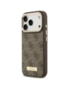 Etui Guess 4G Logo Plate MagSafe do Apple iPhone 17 Pro brązowy