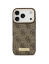 Etui Guess 4G Logo Plate MagSafe do Apple iPhone 17 Pro brązowy