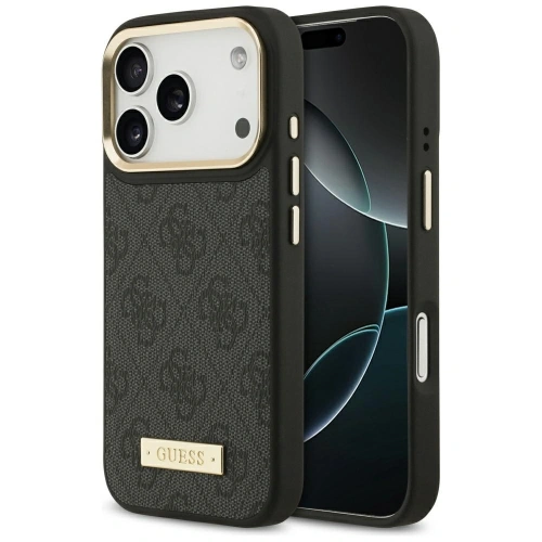 Etui Guess 4G Logo Plate MagSafe do Apple iPhone 17 Pro czarny