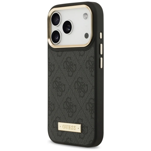 Etui Guess 4G Logo Plate MagSafe do Apple iPhone 17 Pro czarny