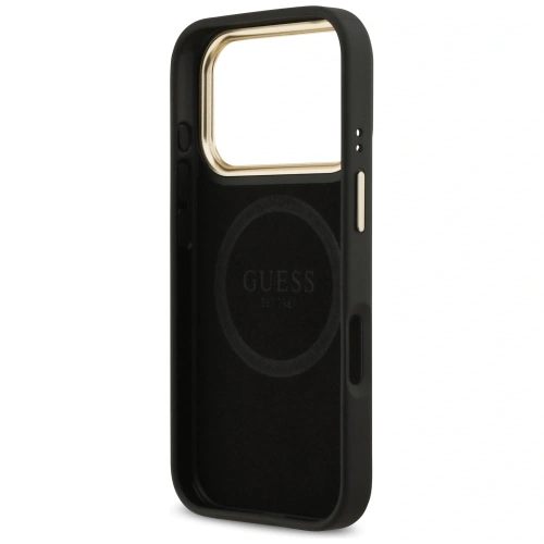 Etui Guess 4G Logo Plate MagSafe do Apple iPhone 17 Pro czarny