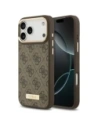 Etui Guess 4G Logo Plate MagSafe do Apple iPhone 17 Pro Max brązowy