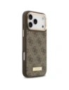 Etui Guess 4G Logo Plate MagSafe do Apple iPhone 17 Pro Max brązowy