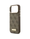 Etui Guess 4G Logo Plate MagSafe do Apple iPhone 17 Pro Max brązowy