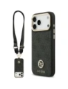 Etui Guess 4G Srtass Logo & Big Strap Metal Buttons MagSafe do Apple iPhone 17 Pro Max czarny