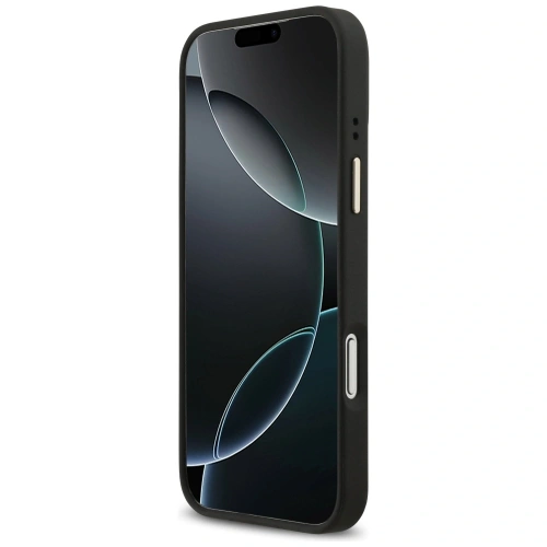 Etui Guess 4G Srtass Logo & Big Strap Metal Buttons MagSafe do Apple iPhone 17 Pro Max czarny