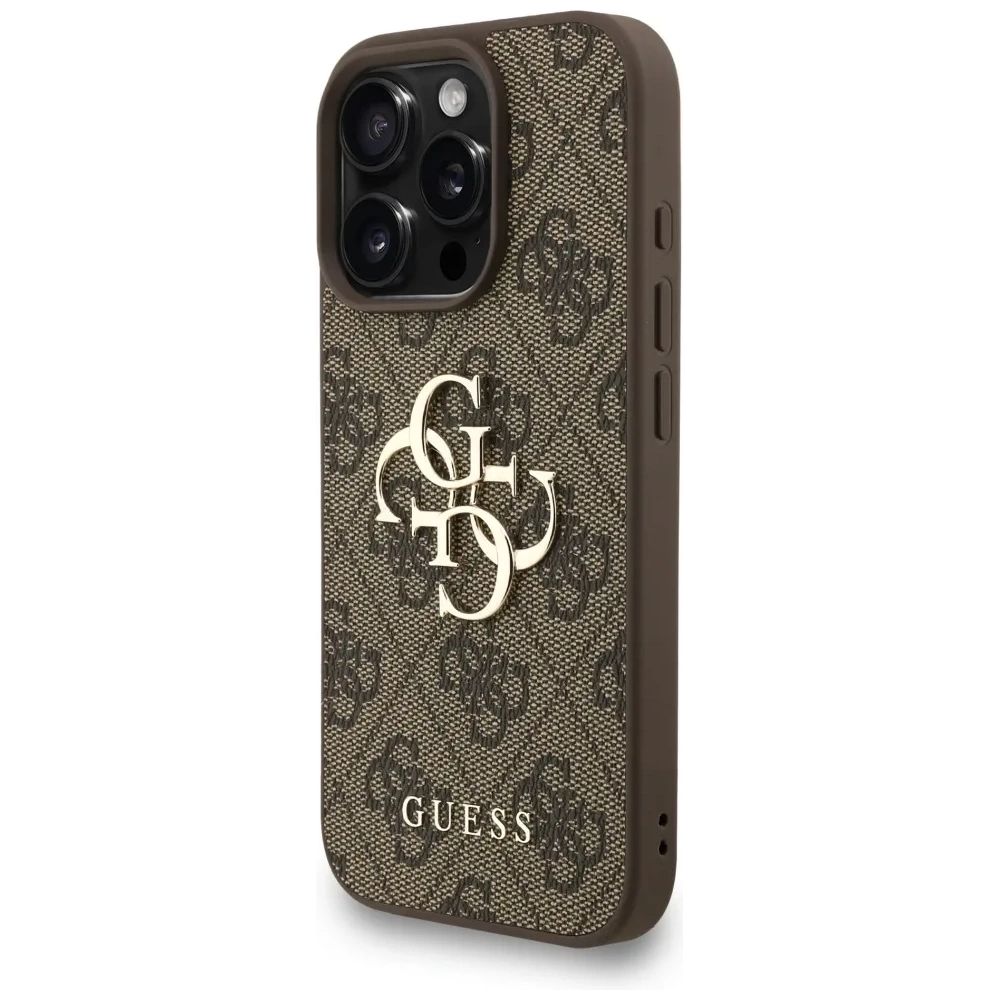 Etui Guess 4G Strap 4G Classic Logo do Apple iPhone 16 Pro brązowy