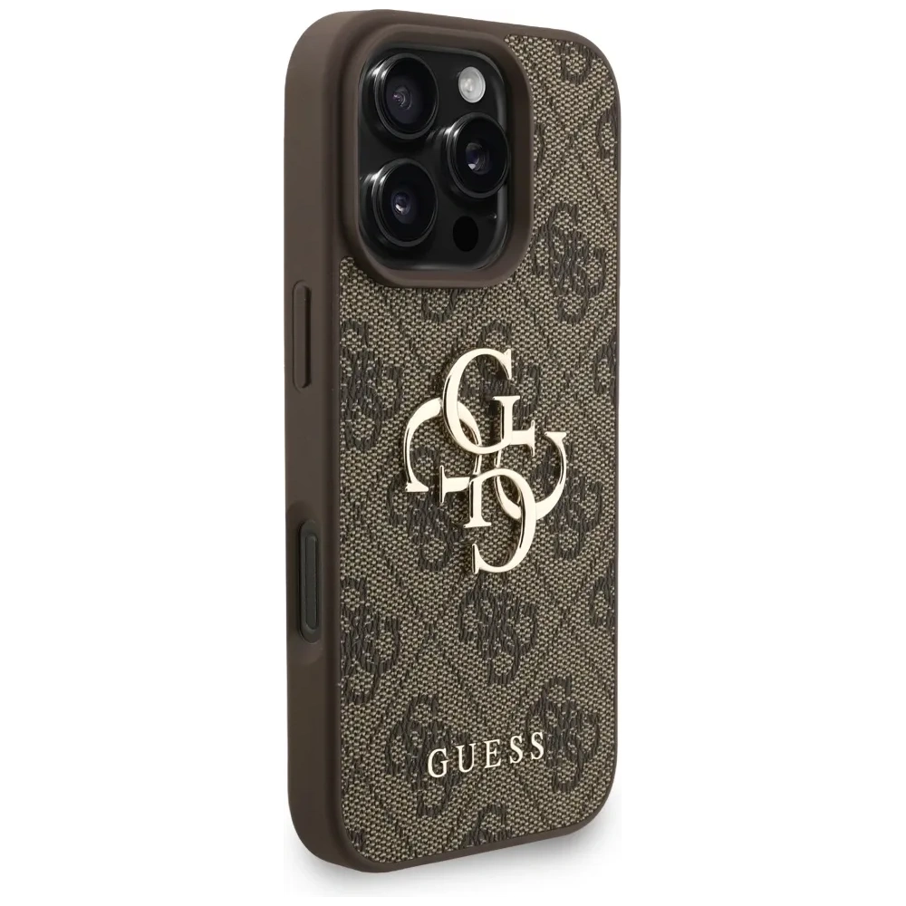 Etui Guess 4G Strap 4G Classic Logo do Apple iPhone 16 Pro brązowy