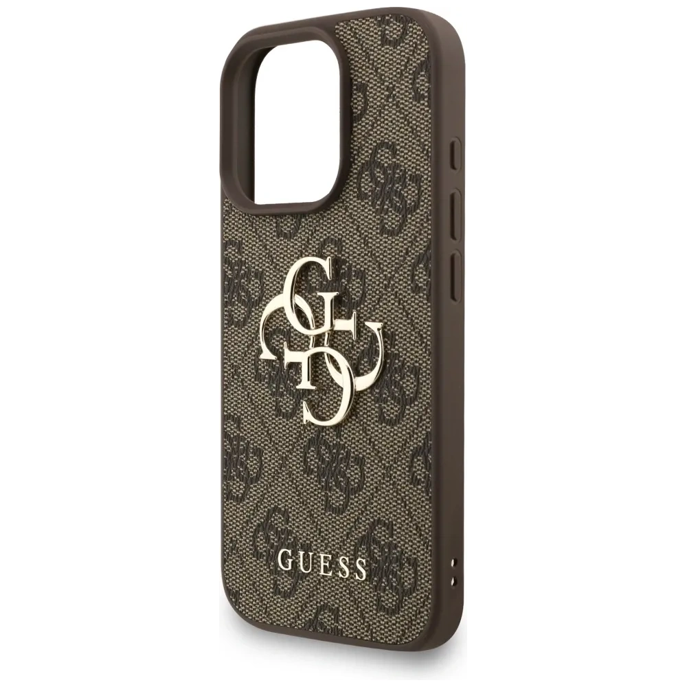 Etui Guess 4G Strap 4G Classic Logo do Apple iPhone 16 Pro Max brązowy
