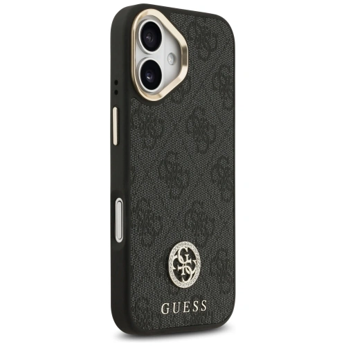 Etui Guess 4G Strass Logo & Big Strap Metal Buttons MagSafe do Apple iPhone 17 czarny