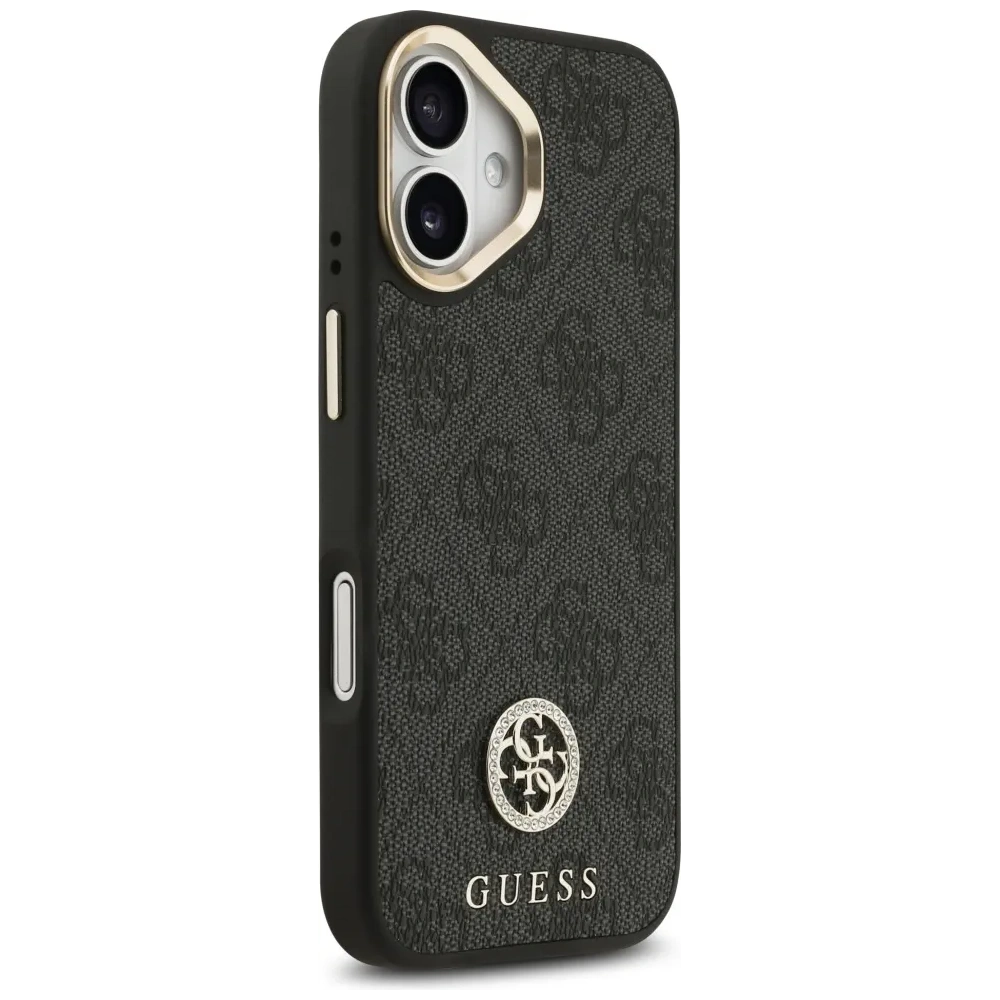 Etui Guess 4G Strass Logo & Big Strap Metal Buttons MagSafe do Apple iPhone 17 czarny