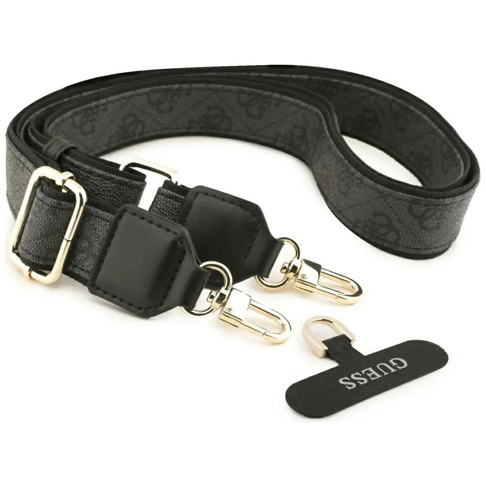 Etui Guess 4G Strass Logo & Big Strap Metal Buttons MagSafe do Apple iPhone 17 czarny