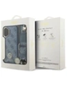 Etui Guess 4G Strass Logo & Big Strap Metal Buttons MagSafe do Apple iPhone 17 niebieski
