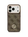 Etui Guess 4G Strass Logo & Big Strap Metal Buttons MagSafe do Apple iPhone 17 Pro brązowy