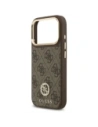Etui Guess 4G Strass Logo & Big Strap Metal Buttons MagSafe do Apple iPhone 17 Pro brązowy