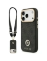 Etui Guess 4G Strass Logo & Big Strap Metal Buttons MagSafe do Apple iPhone 17 Pro czarny