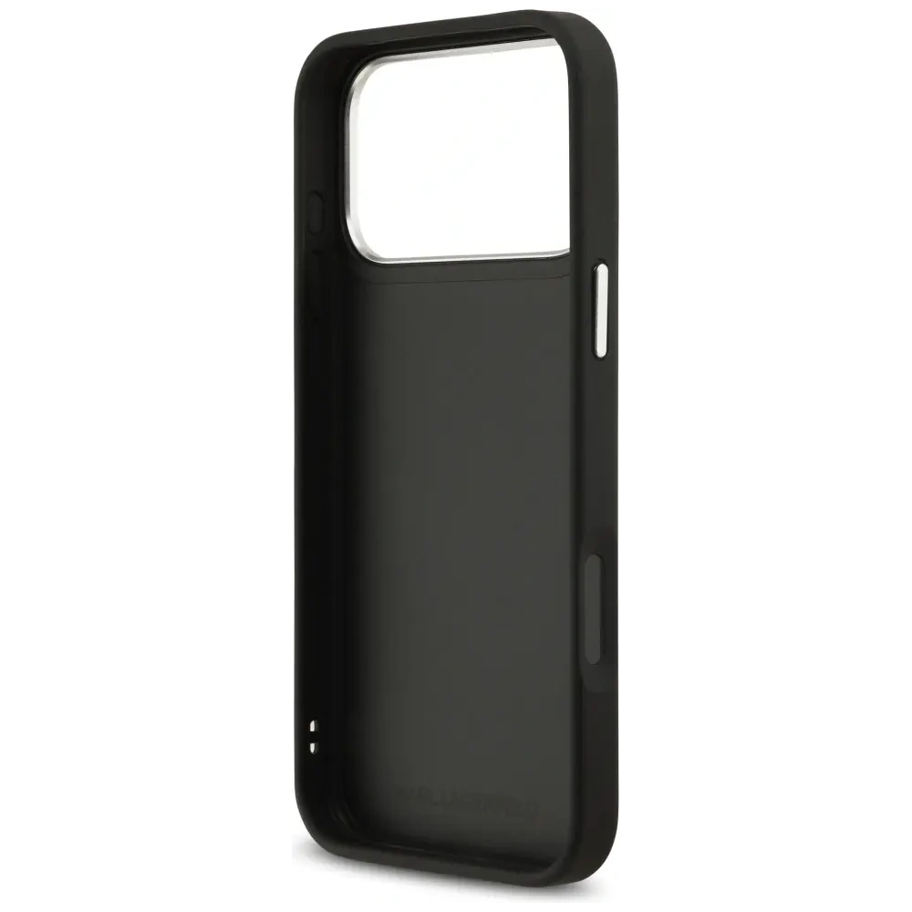 Etui Karl Lagerfeld FW Grained Karl & Choupette Heads Pins & Logo do Apple iPhone 17 Pro Max czarny