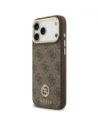Etui Guess 4G Strass Logo & Big Strap Metal Buttons MagSafe do Apple iPhone 17 Pro Max brązowy