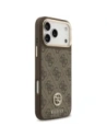Etui Guess 4G Strass Logo & Big Strap Metal Buttons MagSafe do Apple iPhone 17 Pro Max brązowy