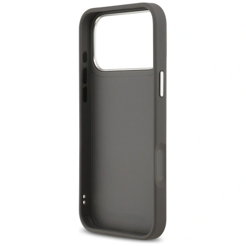 Etui Karl Lagerfeld FW Grained Karl & Choupette Heads Pins & Logo do Apple iPhone 17 Pro Max szary