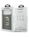 Etui Karl Lagerfeld FW Grained Karl & Choupette Heads Pins & Logo do Apple iPhone 17 Pro Max szary