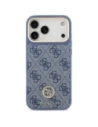 Etui Guess 4G Strass Logo & Big Strap Metal Buttons MagSafe do Apple iPhone 17 Pro Max niebieski