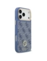Etui Guess 4G Strass Logo & Big Strap Metal Buttons MagSafe do Apple iPhone 17 Pro Max niebieski