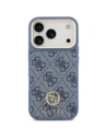 Etui Guess 4G Strass Logo & Big Strap Metal Buttons MagSafe do Apple iPhone 17 Pro niebieski