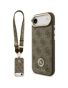 Etui Guess 4G Strass Logo & Big Strap Metal Buttons MagSafe do Apple iPhone Air brązowy