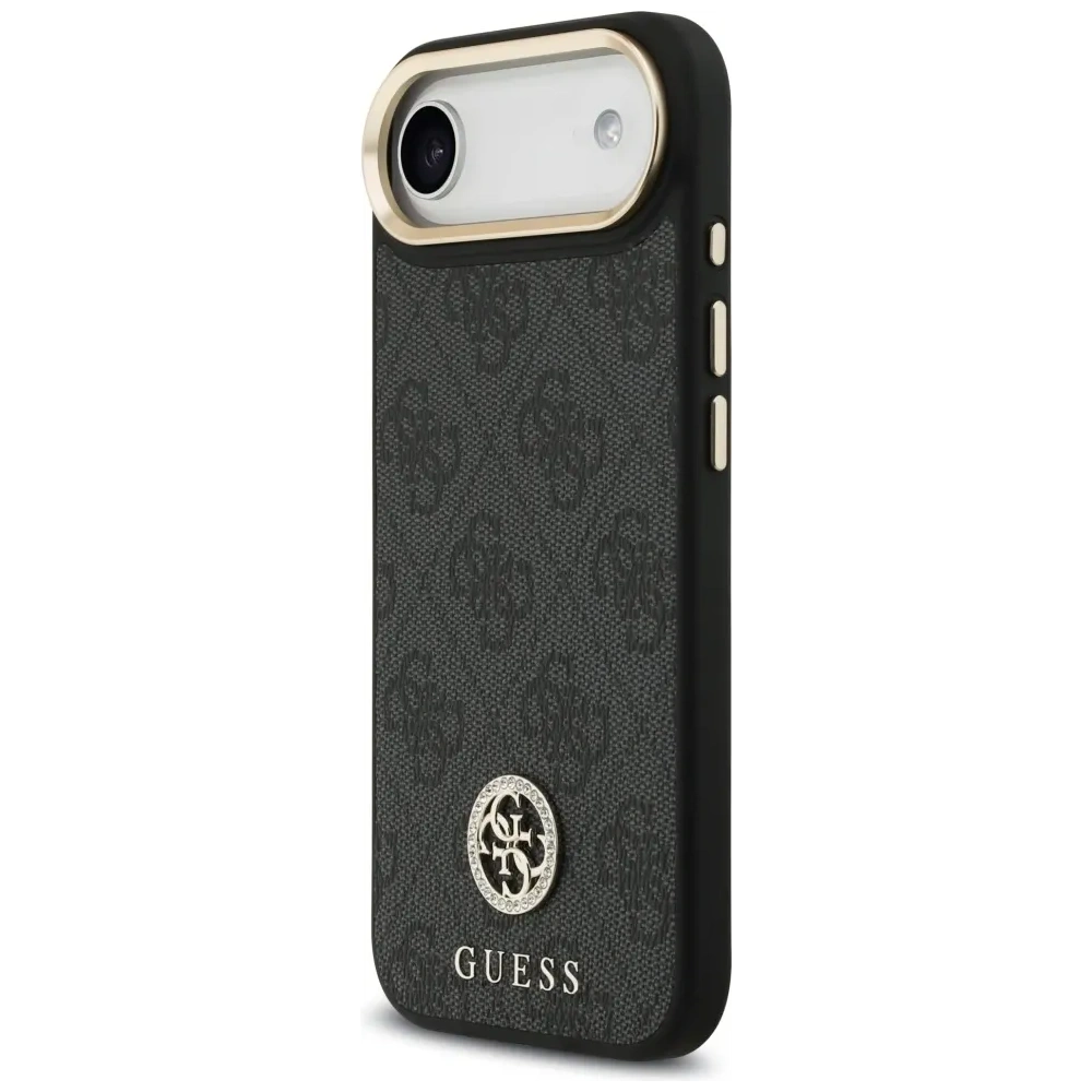 Etui Guess 4G Strass Logo & Big Strap Metal Buttons MagSafe do Apple iPhone Air czarny
