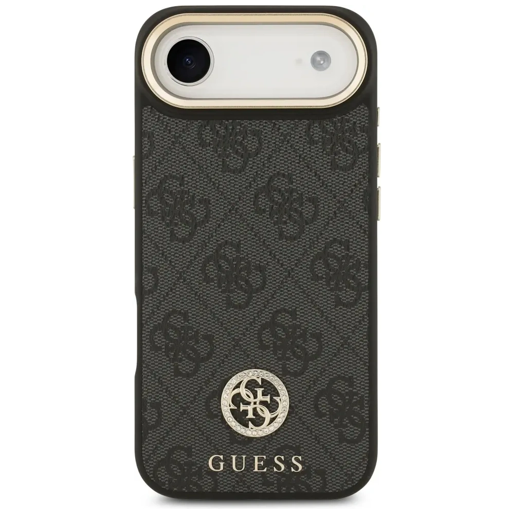 Etui Guess 4G Strass Logo & Big Strap Metal Buttons MagSafe do Apple iPhone Air czarny