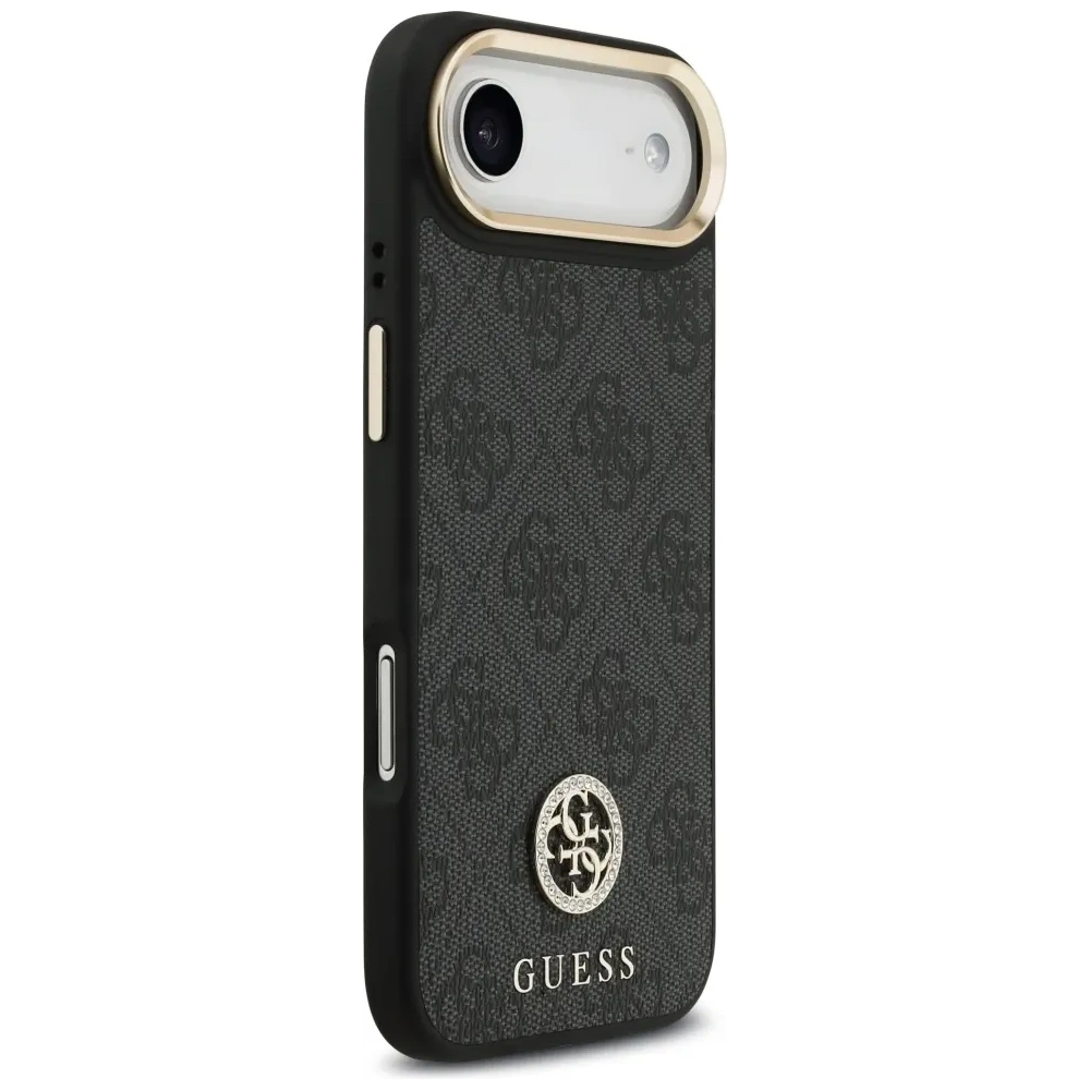 Etui Guess 4G Strass Logo & Big Strap Metal Buttons MagSafe do Apple iPhone Air czarny