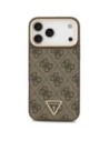 Etui Guess 4G Triangle Logo & Big Strap Metal Buttons MagSafe do Apple iPhone 17 Pro Max brązowy