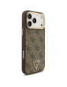 Etui Guess 4G Triangle Logo & Big Strap Metal Buttons MagSafe do Apple iPhone 17 Pro Max brązowy