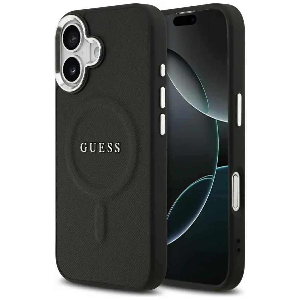 Etui Guess Classic Logo MagSafe do Apple iPhone 17 czarny