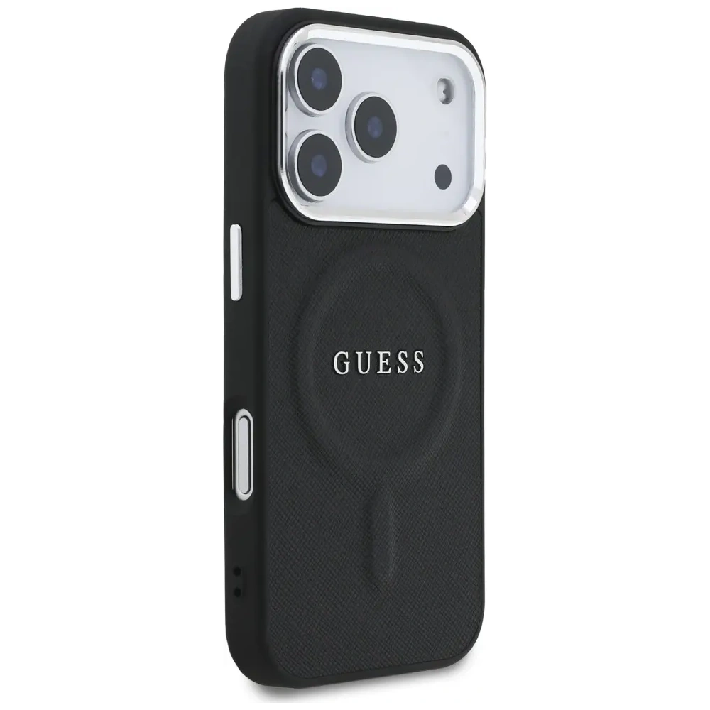 Etui Guess Classic Logo MagSafe do Apple iPhone 17 Pro czarny