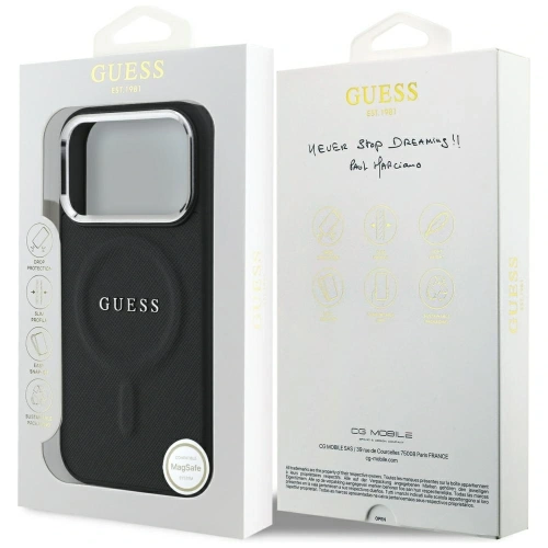 Etui Guess Classic Logo MagSafe do Apple iPhone 17 Pro czarny