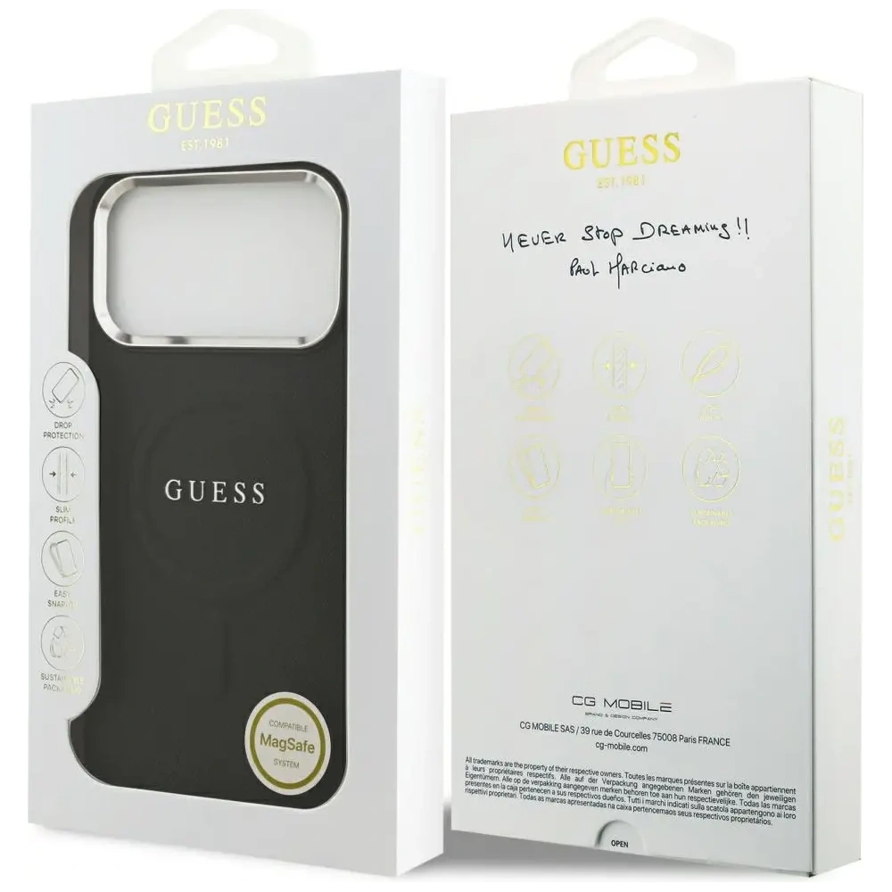 Etui Guess Classic Logo MagSafe do Apple iPhone 17 Pro Max czarny