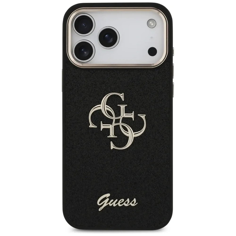 Etui Guess Fixed Glitter Big 4G Metal Frame do Apple iPhone 17 Pro Max czarny