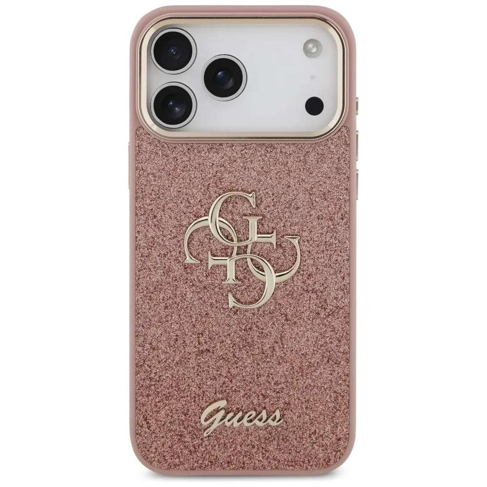 Etui Guess Fixed Glitter Big 4G Metal Frame do Apple iPhone 17 Pro Max różowy