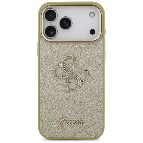 Etui Guess Fixed Glitter Big 4G Metal Frame do Apple iPhone 17 Pro Max złoty
