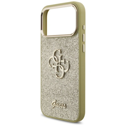 Etui Guess Fixed Glitter Big 4G Metal Frame do Apple iPhone 17 Pro Max złoty