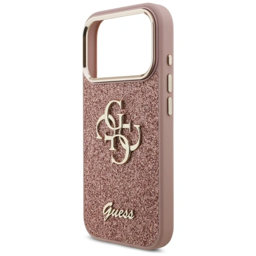 Etui Guess Fixed Glitter Big 4G Metal Frame do Apple iPhone 17 Pro różowy